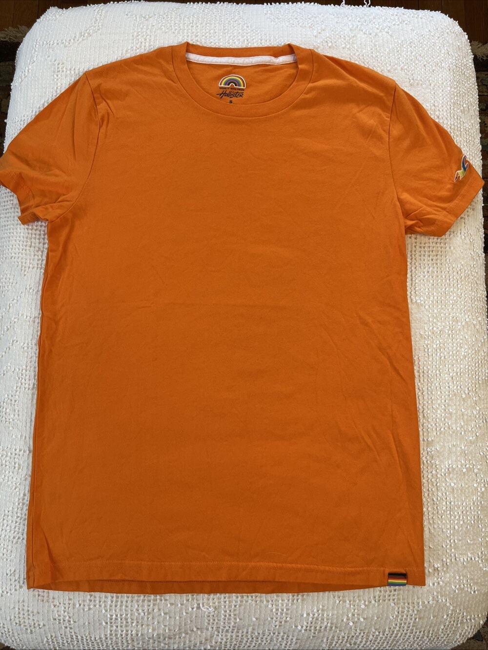 Hollister S T-Shirt “Wear It With Pride” LGBTQ Proud Rainbow Patch Logo